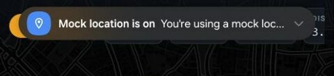 Android “Mock location is on” system banner